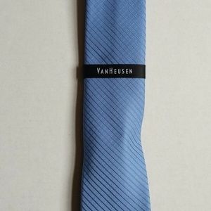 Van Heusen Slim Grid Panel Tie Light Blue